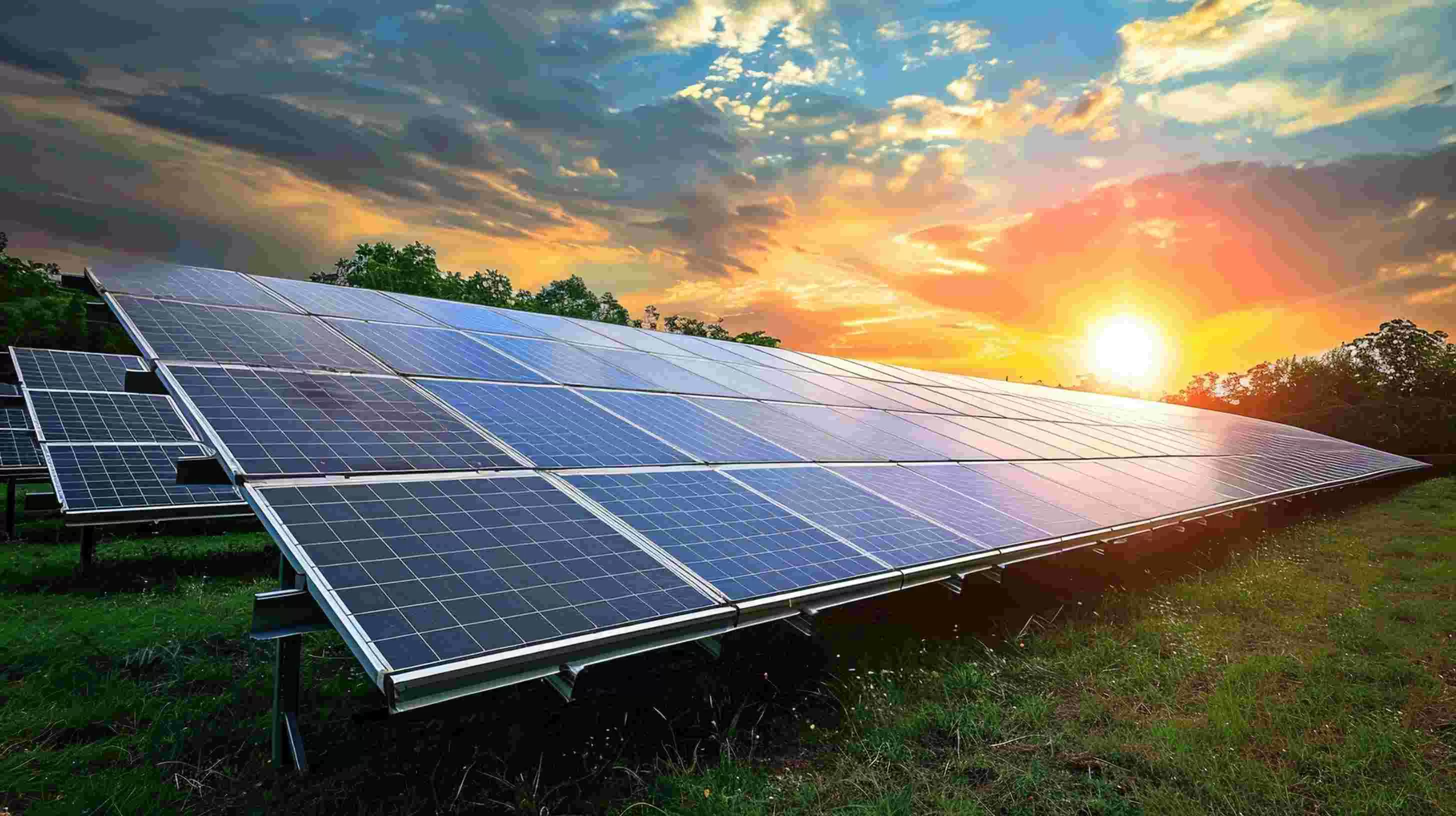 Solar panels waiting for sunlight on the prairie